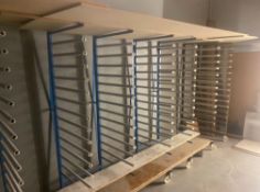 1 x Contents Of Drying Booth As Shown In Photos To Include 8 X Rack Trolleys , 8 X Wall Racks And