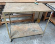 1 x Metal Work Table On Castors - Ref: GMS063 - CL937 - Location: London NW2Description: