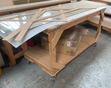 1 x Wooden Work Table On Castors - Ref: GMS062 - CL937 - Location: London NW2Description: