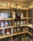 1 x Storage Cupboard Of Tinned Paints And Varnishes - As Shown In Photos , Varying Quantities - Ref: