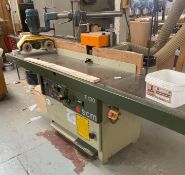 1 x SCM T130 Spindle Moulder Complete With A Huge Amount Of Blades And Cutters Stored In A Custom