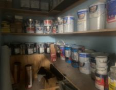 1 x Storage Cupboard Of Tinned Paints And Varnishes - As Shown In Photos , Varying Quantities - Ref: