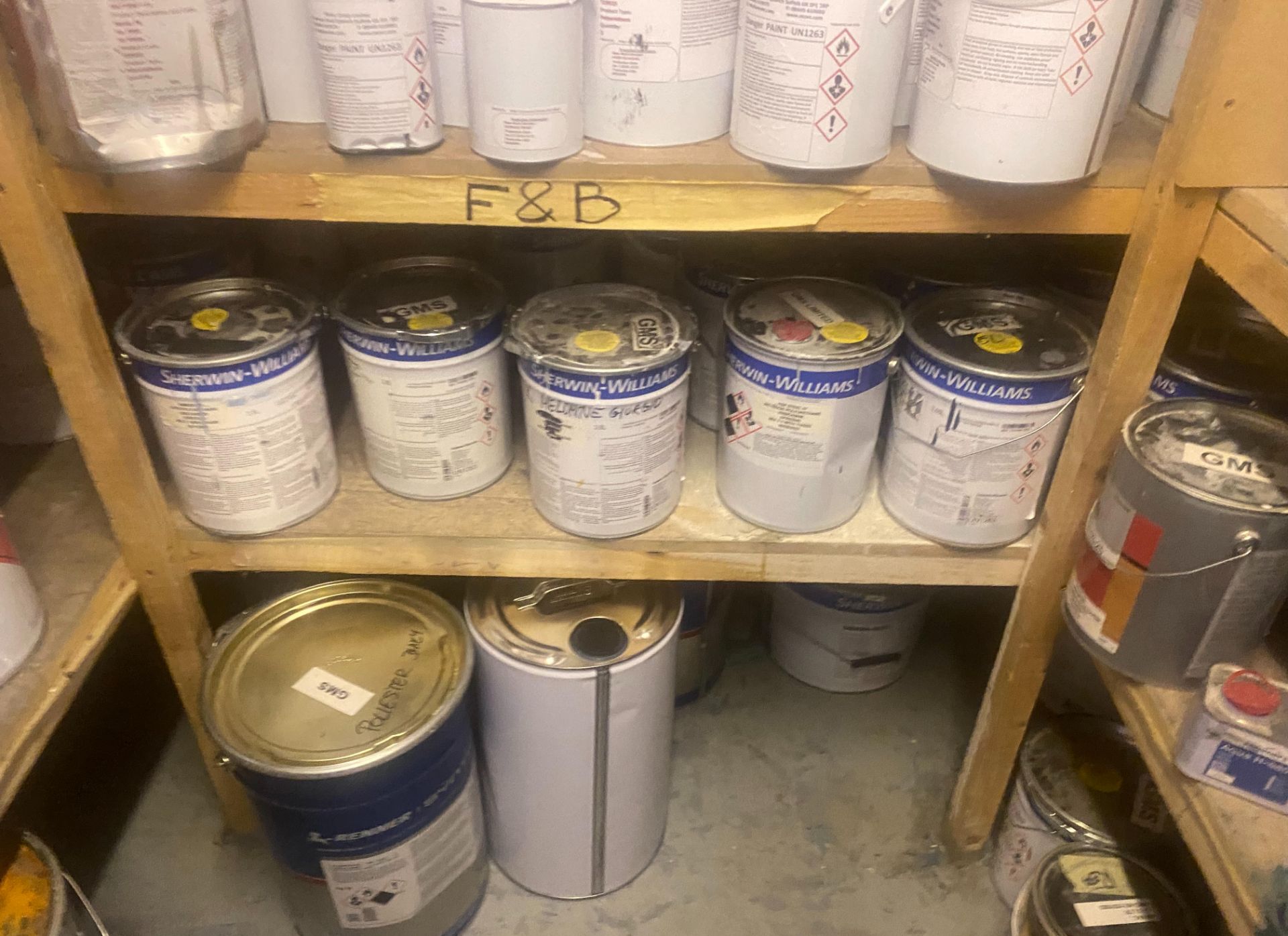 1 x Storage Cupboard Of Tinned Paints And Varnishes - As Shown In Photos , Varying Quantities - Ref: - Image 7 of 9