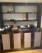 1 x Built In 4 Door Unit With Shelves In An Attractive Dark High-Polish Veneer - Ref: GMS073 - CL937