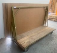 1 x Large Timber And Board Panel Trolley With Fold-Down Handle - Ref: GMS002 - CL937 - Location: