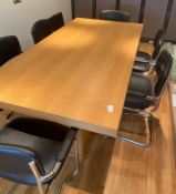 1 x Large Substantial Boardroom Table With 6 Chairs - Ref: GMS071 - CL937 - Location: London