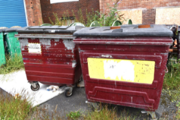 8 x Industrial Waste Bins on Heavy Duty Castors and Lids