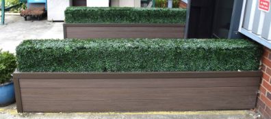 1 x Artificial Garden Hedge in Contemporary Planter - Dimensions: H70 x W250 x D36 cms