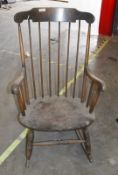 1 x Vintage Mid Century Stickback Rocking Chair