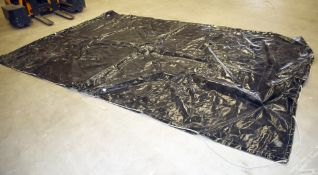 1 x Heavy Duty Black Tarpaulin Cover With Rope Fasteners - Size: 9 x 14ft
