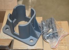 12 x Floor Mounted Post Brackets with Bolts - Grey Finish - New Boxed Stock3