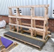 1 x Glass Stillage Holder - Dimensions: H140 x W200 x D110 cms Black Base