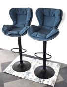 2 x Height Adjustable Contemporary Swivel Bar Stools