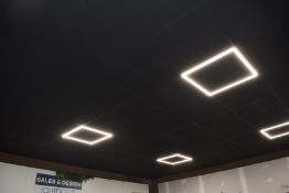 1 x Large Collection of Charcoal Grey Ceiling Tiles with Mounting Grid and LED Lights