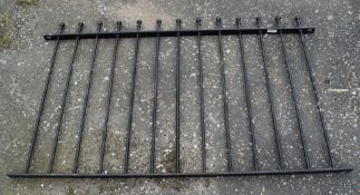 7 x Black Metal Fence Panels - Dimensions: H88 x W145 cms