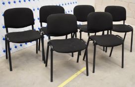 6 x Stackable Office Chairs Finished in Black