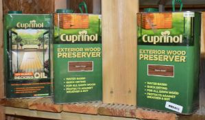 3 x Tins Cuprinol Exterior Wood Preserver and UV Guard Decking Oil