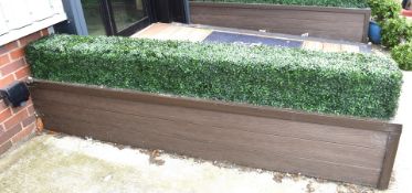 1 x Artificial Garden Hedge in Contemporary Planter - Dimensions: H70 x W250 x D36 cms