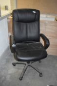 1 x Black Office Swivel Chair on Castors