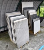 19 x Large Floor Tiles With Display Stands - Size Include 60 x 90 and 60 x 60 cms