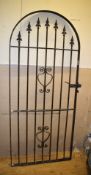 1 x Wrought Iron Black Side Entrance Gate - Size: H180 x W78 cms
