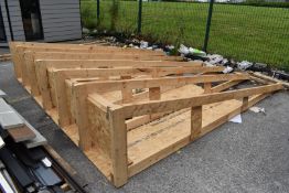 1 x Pitched Roof Frame - Includes Timber and OSB Boards - Approx Dimensions: H72 x W370 x D361 cms