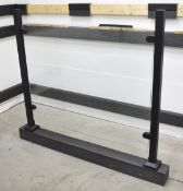 1 x Balustrade Railing Unit lack Posts Supporting a Glass Panel - Dimensions: H131 x W116 cms