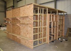 1 x Large Bespoke Storage Unit Made From Timber, OSB Boards and Decking - Dimensions: H250 x W500