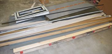 1 x Pallet of Outdoor Cabin Building Materials Including Cougated Panels, Corner Strips and UPVC