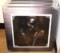 18 x Assorted Glass Beauty Portrait of Black Women with Gold Makeup and African Elephant
