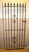 1 x Wrought Iron Black Side Entrance Gate - Size: H172 x W77 cms