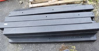 15 x Metal Box Sections For Mounting Fence Panels - Dimensions: 140 x 10 x 10 cms