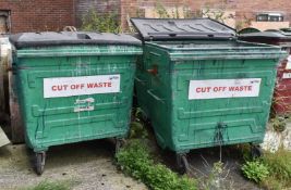 3 x Industrial Waste Bins on Heavy Duty Castors - Dimensions: 130 x 120 x 90 cms