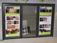 1 x Set of Double Glazed Bi-Fold Doors with Frame - Dimensions: H195 x W284 x D9 cms