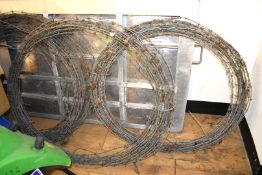 3 x Large Bundles of Barbed Wire - Diameter: 100 cms