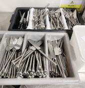 1 x Large Collection of Assorted Stainless Steel Cutlery - Provided in Two Cutlery Trays