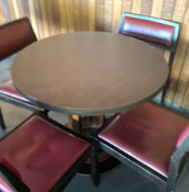 1 x Restaurant Table Featuring a 90cms Round Top and Metal Pedestal