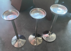 3 x Chrome Ice Bucket Stands