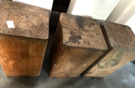 3 x Blocks of Solid Wood - Suitable Displays Items - Dimensions: 55 x 30 x 30 cms
