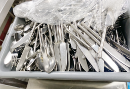 1 x Large Collection of Assorted Stainless Steel Cutlery - Provided in a Large Deep Container