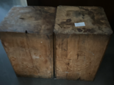 2 x Blocks of Solid Wood - Suitable Displays Items - Dimensions: 43 x 30 x 30 cms