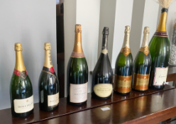 1 x Selection of Six Champagne Bottles Including Bollinger, Moet and Moutard - Plus One Display