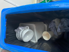 1 x Commercial Waste Bins with Contents Including Milk Jugs, Utensils etc