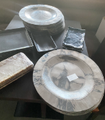 1 x Assortment of Pewter Serving Plates and Appetiser Plates