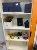 1 x Upright Office Storage Cabinet With Bright Orange Sliding Doors