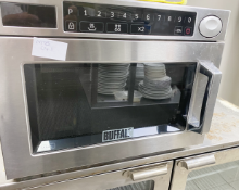 1 x Buffalo GK641 1500w Commercial Microwave Oven with a Stainless Steel Finish