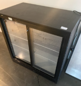 1 x King Refrigeration Two Door Backbar Bottle Cooler with Sliding Doors - Dimensions: 90 x 90 x 55c