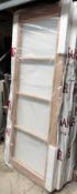4 x Premium San Rafael Glazed Un-Finished Karibu Native Oak Doors - Model 100V-1 - Dimensions: