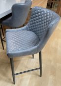 Set of 5 x Upholstered Quilted Bar Stools in a Grey Faux Leather - Ref: ARL010 - CL943 - NO VAT ON