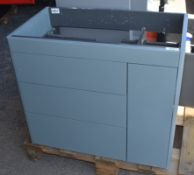1 x Wall Mounted 800mm Bathroom Vanity Unit with Storage Drawers - Dimensions: H67 x W80 x D46 cms -